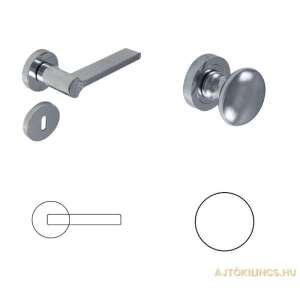 Art Deco "G03" fényes króm ajtókilincs szett, tartalmazza a karos kilincset, a gombot és az összes szükséges tartozékot - Perfekto