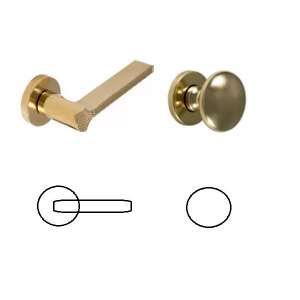 Art Deco "G03" Réz BB Gomb/Kilincs ajtókilincs szett, arany színben - Perfekto