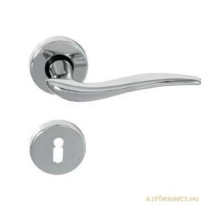 Kira Rozettás Fényes Króm WC door handle, chrome finish, spring-loaded, keyhole - Manital
