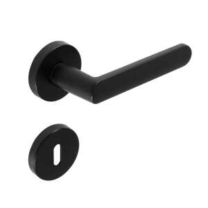 Fragola Eco Körrozettás Fekete szín PZ door handle, black, modern design - Open shutter