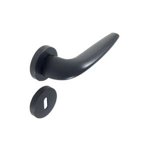 Black door handle with keyhole, Júlia Körrozettás Fekete Szín BB - Construction & Renovation