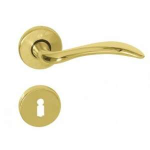 Klamka drzwiowa Olive z rozetą, wykończenie szczotkowane mosiądz - Gomboss Gałka i klamka do drzwi