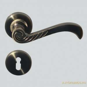 Rose Antik Súrolt Felület BB door handle, antique brass finish, with rosette - Door