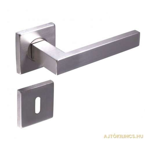 Matrix Square Rosette Door Handle, Stainless Steel, Modern Design