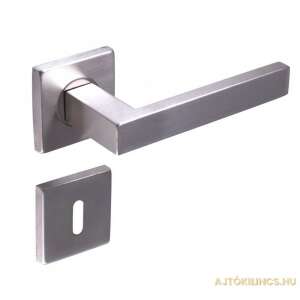 Matrix square rosette door handle, stainless steel - Gomboss