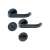 Black Plastic Door Handle with WC Lock 92702398