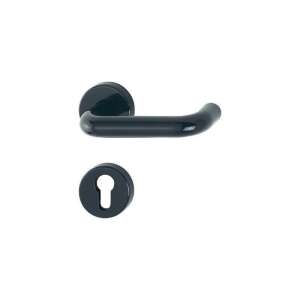 Black plastic door handle with keyhole, Rozettás ajtókilincs - Door