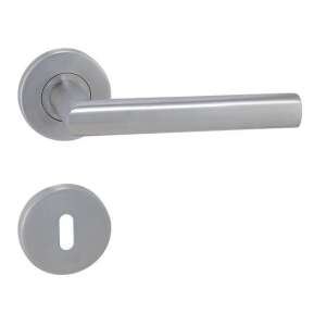 Tímea stainless steel door handle with rosette, PZ - Open shutter