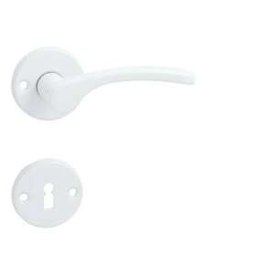 White door handle with keyhole, Lana Körrozettás Fehér Kilincs WC - Perfekto