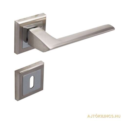 Kvantum Square Rosette Satin Chrome Door Handle