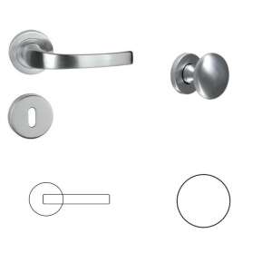 Porto Projekt Satin Chrom Türgriff-Set, beinhaltet einen Hebelgriff, einen Knauf und Rosetten - Perfekto Türknäufe & Türklinken