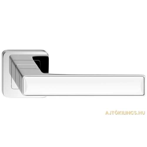 Chrome door handle with white insert