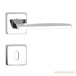 Modena (Light) Square Rosette Shiny Chrome Door Handle - Construction & Renovation