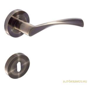 Gréta Pro Antik Bronze Door Handle with Keyhole - Open shutter