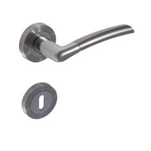 Figo Satin Chrome Door Handle with Keyhole - Door
