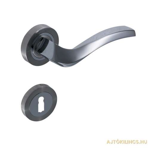 Future Rozettás Szatén Króm Felület PZ door handle, black chrome finish