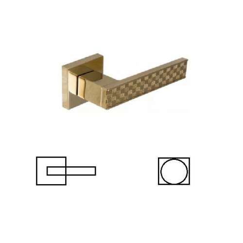 Chess G13 ajtókilincs négyzet rozettával, arany színben