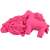 Pink kinetic sand molded into a horse shape