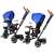 Tiny Bike 3-in-1 Tricycle with Canopy, Blue, 3/4 view, showing adjustable handlebar