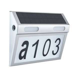 Stainless steel house number with solar panel, 10 LED lights, 3 lighting modes, automatic ignition, IP55 waterproof - House Number Plate