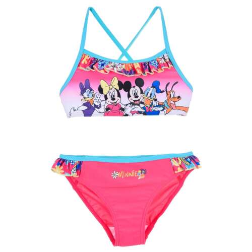 Disney Minnie Mouse Mädchen Badeanzug, rosa mit Blumen- und Charakterdruck, 2-3 Jahre