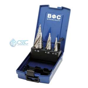 BOHRCRAFT lépcsős lemezfúró klt. csavart hornyú HSS-E Co5 3r. 4-30/030404-0075 92716482