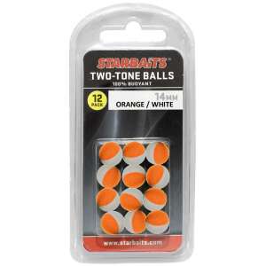 Starbaits Két Színű Golyók 14mm Narancs/Fehér 12 db, 100% lebegő horgászcsali - Mesterséges horogravaló