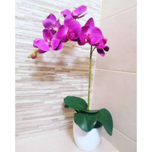 1 szálas kerámia kaspós orchidea dekor-lila 35136672