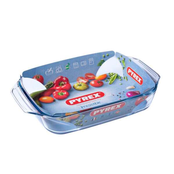 PYREX IRRES szögletes sütőtál füles 39x28x7 cm 4 literes