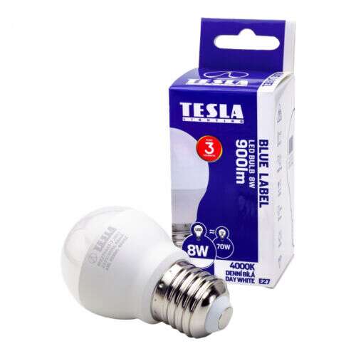 Tesla LED izzó, E27, 8W, 230V, 900lm, 4000K, 220° - Tesla