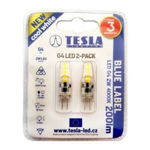 Tesla - LED izzó, G4, 2W, 12V DC, 200lm, 4000K, 100°, 2 db-os szett 49282886 