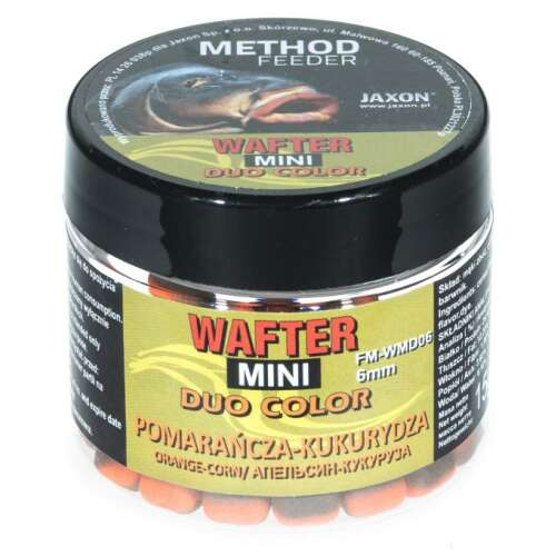 Jaxon Method Feeder Mini Wafter Duo Color Narancs-Kukorica 6mm 15g - Wafter