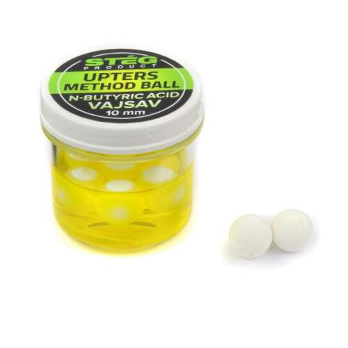 Stég Upters Method Ball 10mm N-Butyric Acid Vajsav, pontyhorgász csalik, horogravaló, method feeder, pontyhorgász felszerelés