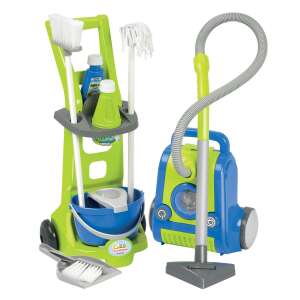 Ecoiffier játék Porszívó takarítókocsi készlettel #kék-zöld