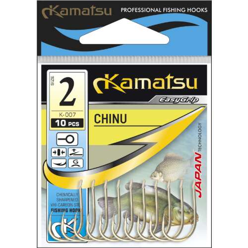 Kamatsu Chinu méretű horgászhorgok, 10 darabos csomag - Feeder és pontyozó horog
