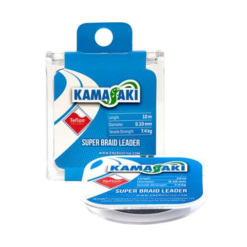 Kamasaki Super Braid Leader 10m 0.16mm, fonott horgászzsinór, szürke - Fonott előkezsinór