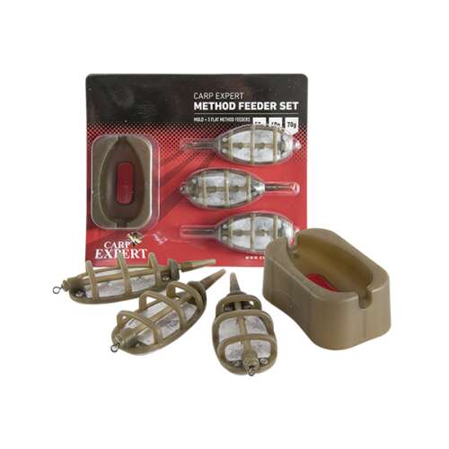 Carp Expert Method Feeder szett, 3 kosár, 50-60-70g, töltőforma, horgászfelszerelés - Etetőkosár és ólom