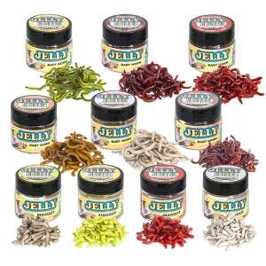 12 darabos Benzar Jelly Baits Baby Worm és Maggot horgászcsali szett - Mesterséges horogravaló