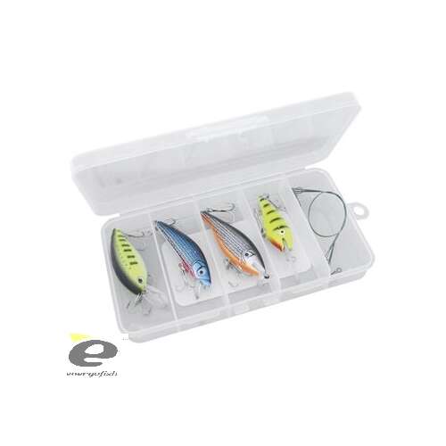 Set naluci artificiale FishEdge, 4 voblere, culori variate, cutie depozitare