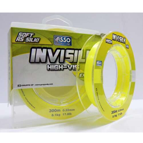 Asso Invisilk High-Vis Sárga Horgász Zsinór, 300m, 0.22mm - Monofil zsinór