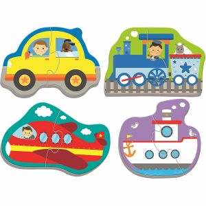 Trefl 4in1 Baby Puzzle - Fahrzeuge, Auto, Zug, Flugzeug, Boot - Puzzle