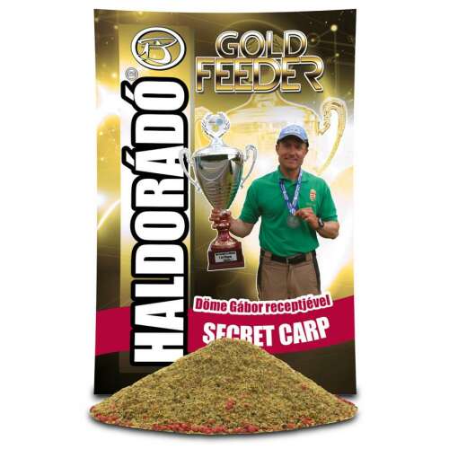 Haldorádó Gold Feeder Secret Carp 1kg ponty etetőanyag, édes, kiváló minőségű, ponty és ezüstkárász horgászathoz