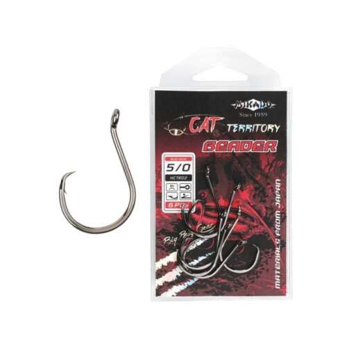 Mikado Cat Territory Beader 5/0 horgász horgok, 6 darabos csomag - Monofil zsinór