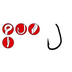 Ls-3615f/010 n/l 10db/cs méretű fekete pontyozó horog hajlított füllel - Feeder & pontyozó horog