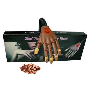 Műkörmös gyakorló kéz 100 db cserélhető köröm véggel - Műkörmös kiegészítő