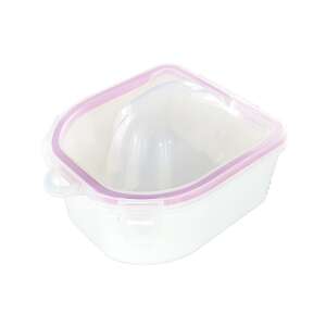 Fehér-rózsaszín manikűr áztatótál fedővel - Manikűr áztatótál