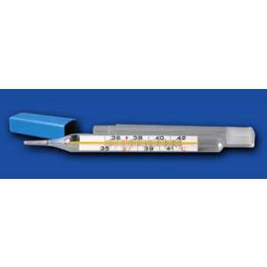 Klassisches Glas-Klinikthermometer mit Etui, quecksilberfrei, zur Messung der Körpertemperatur - Test-Analysegerät