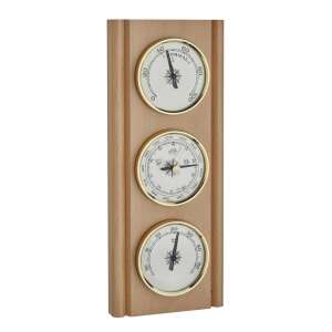 Barometer combination with thermometer and hygrometer, wooden back 20.1002.05 53115067 - Tire pressure gauge