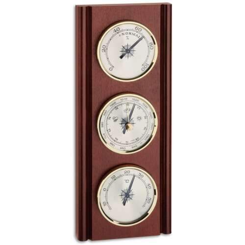 Barometer, Thermometer und Hygrometer Kombination mit Mahagoniholzrahmen