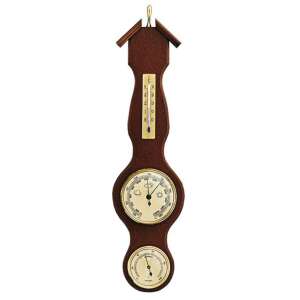 Barometerkombination mit Thermometer und Hygrometer, Holzrückseite 203054